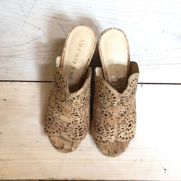 Jack Rogers NWOT Women's Ronnie Cork Wedge Sandals Size 6 - Picture 1 of 5